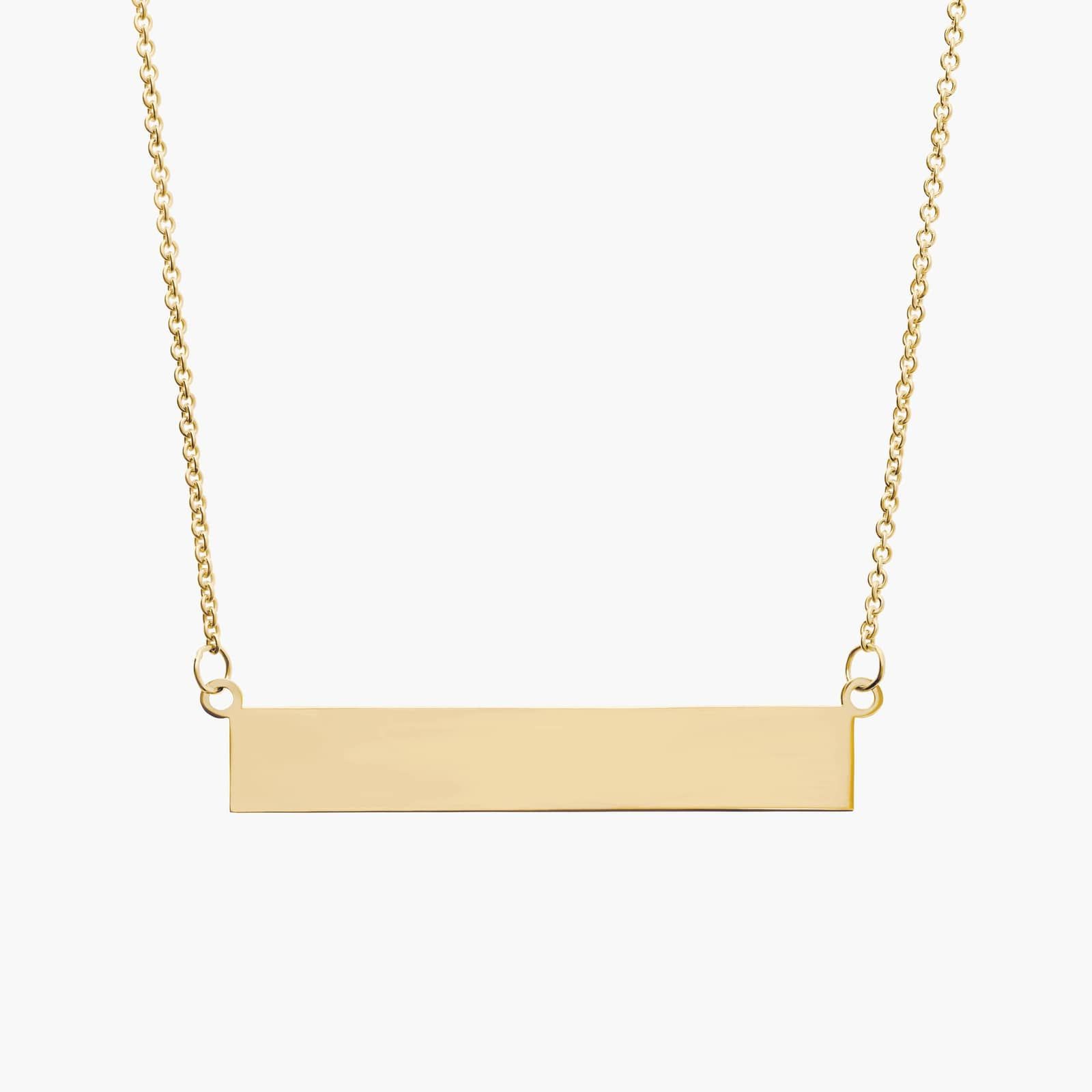 18" Bar Necklace in 14k Yellow Gold (1 mm)