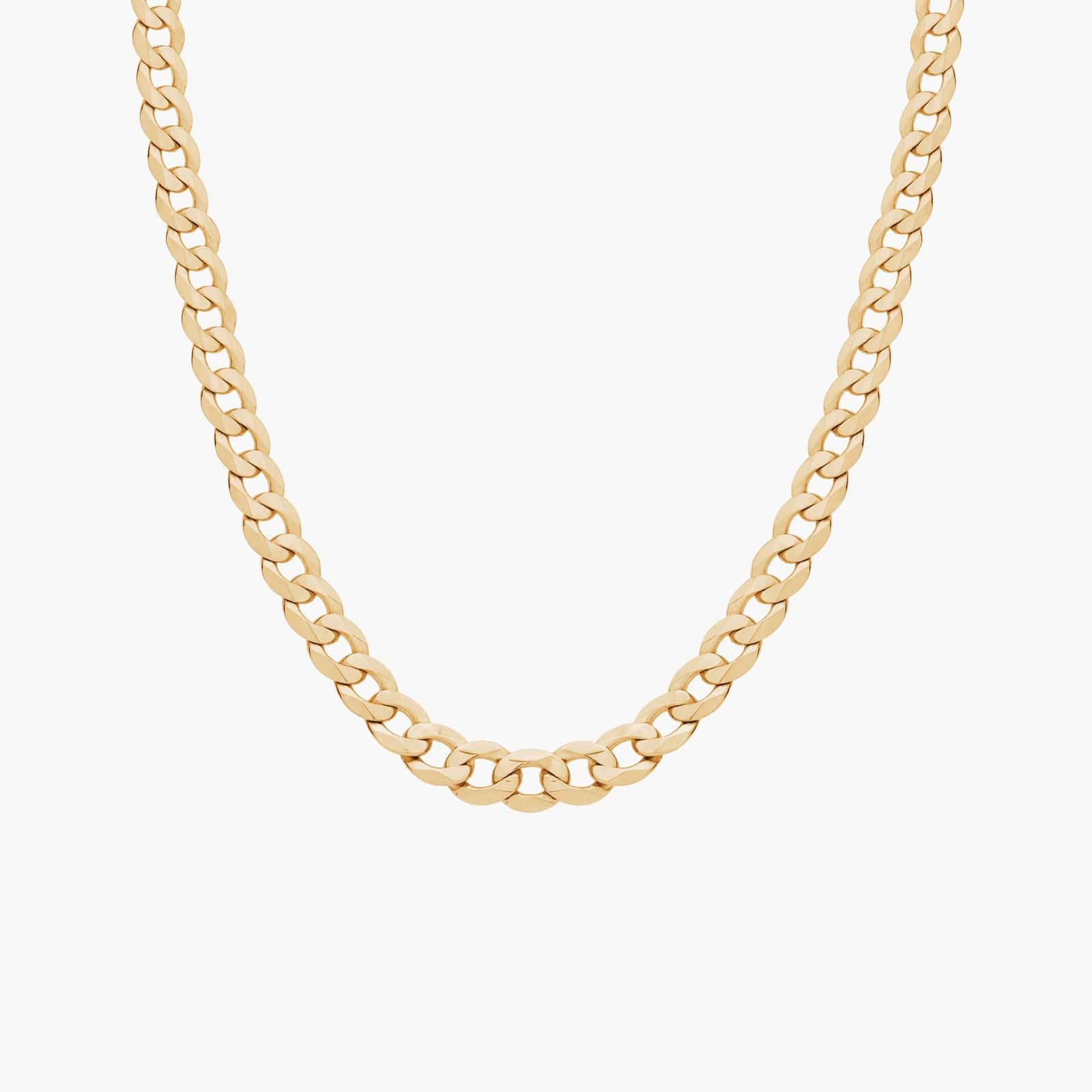 18" Flat Beveled Curb Chain in 14k Yellow Gold (4.75 mm)