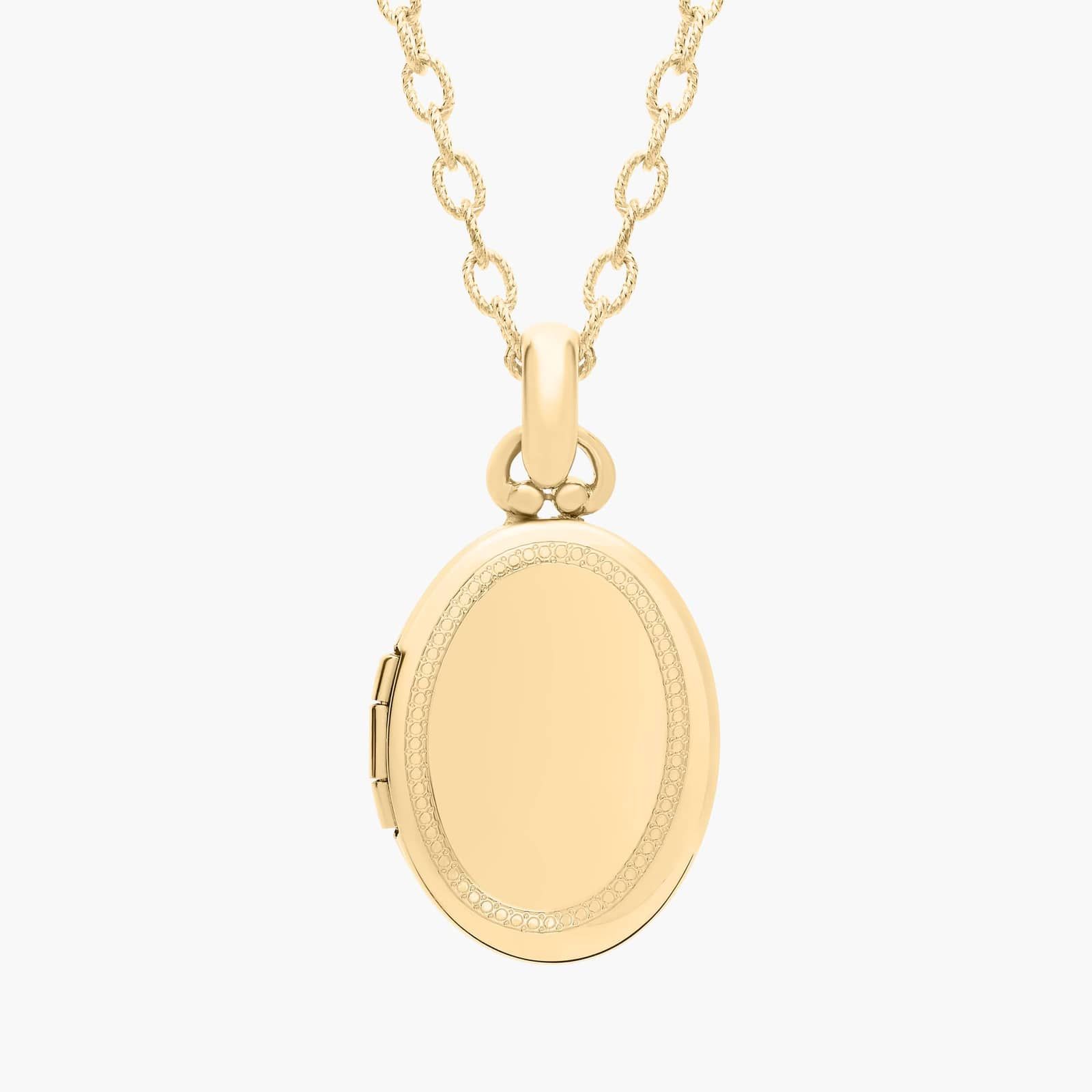 18" Oval Beaded Locket in 14k Yellow Gold (2.3 mm)