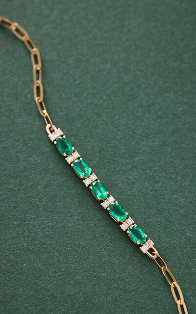 Emerald and diamond bracelet 