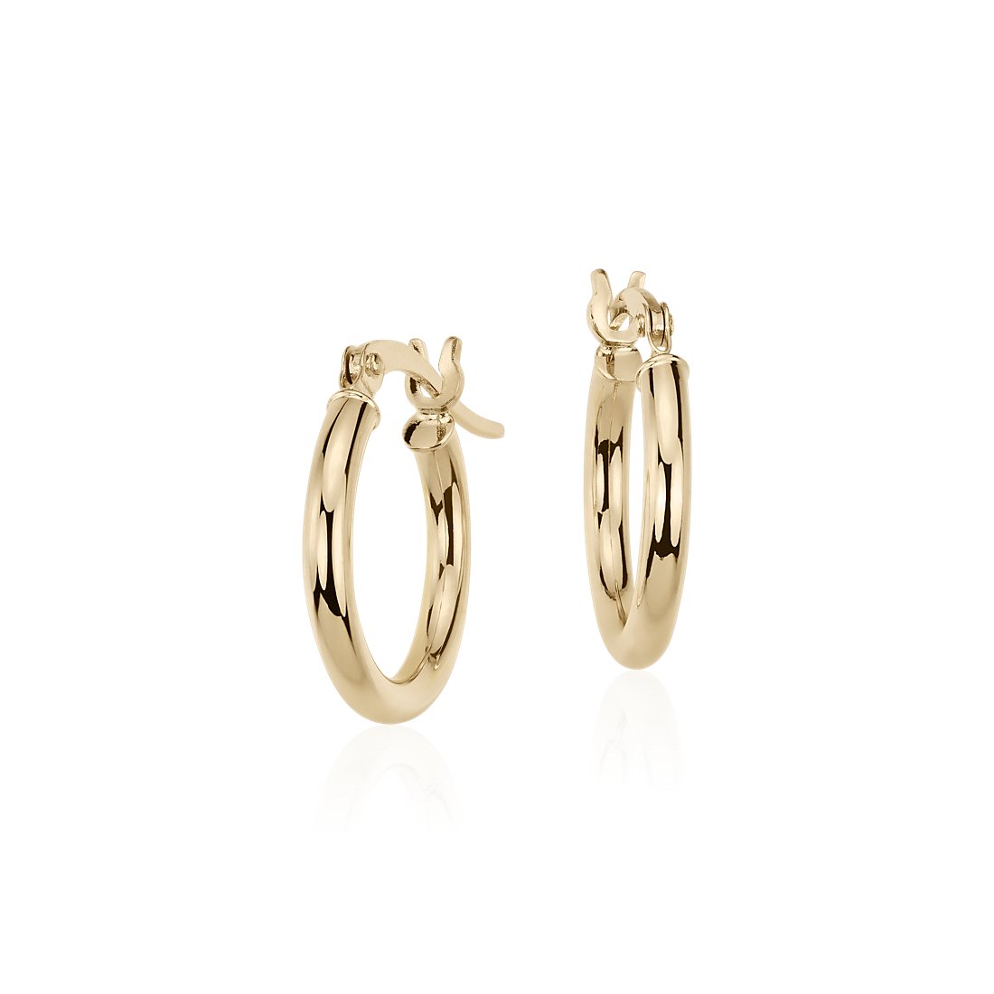 Petite hoop earrings in 14k yellow gold