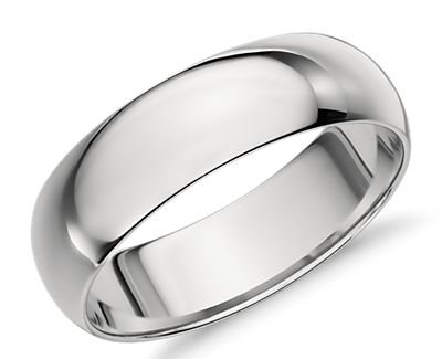 Mid-weight Comfort Fit Wedding Ring in Platinum (6mm)