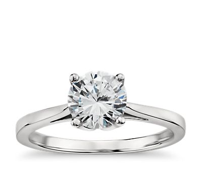 Monique Lhuillier Cathedral Solitaire Engagement Ring in Platinum