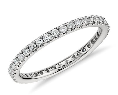 Riviera Pavé Diamond Eternity Wedding Ring in Platinum (1/2 ct. tw.)