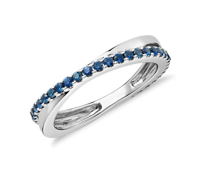 Riviera Pave Sapphire Infinity Eternity Ring