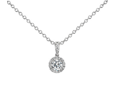 Halo Diamond Pendant Setting in Platinum