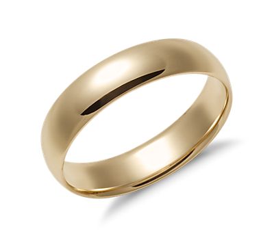 Mid-weight Comfort Fit Wedding Band in 14k Yellow Gold