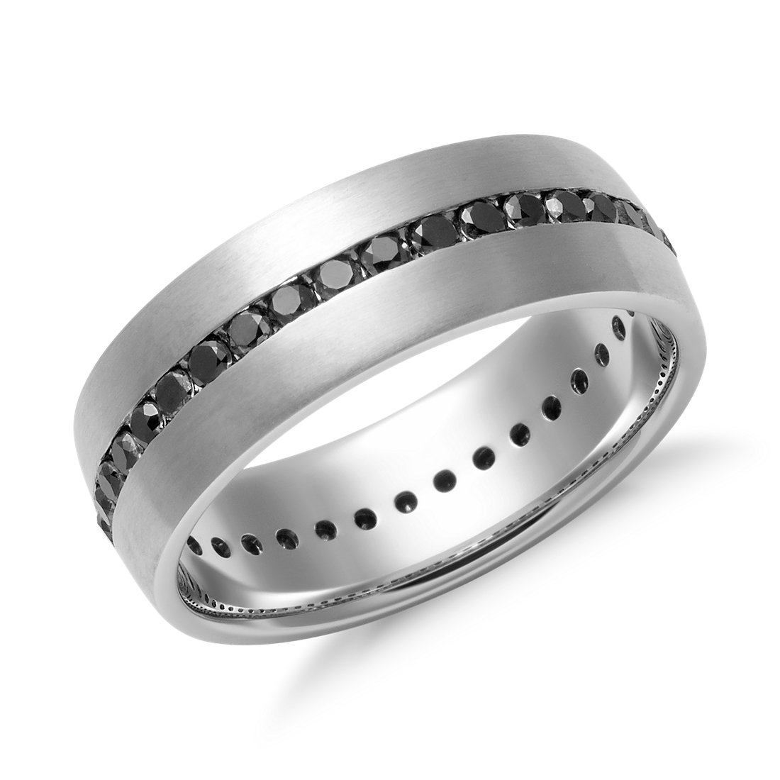 Black Diamond Channel Set Wedding Ring