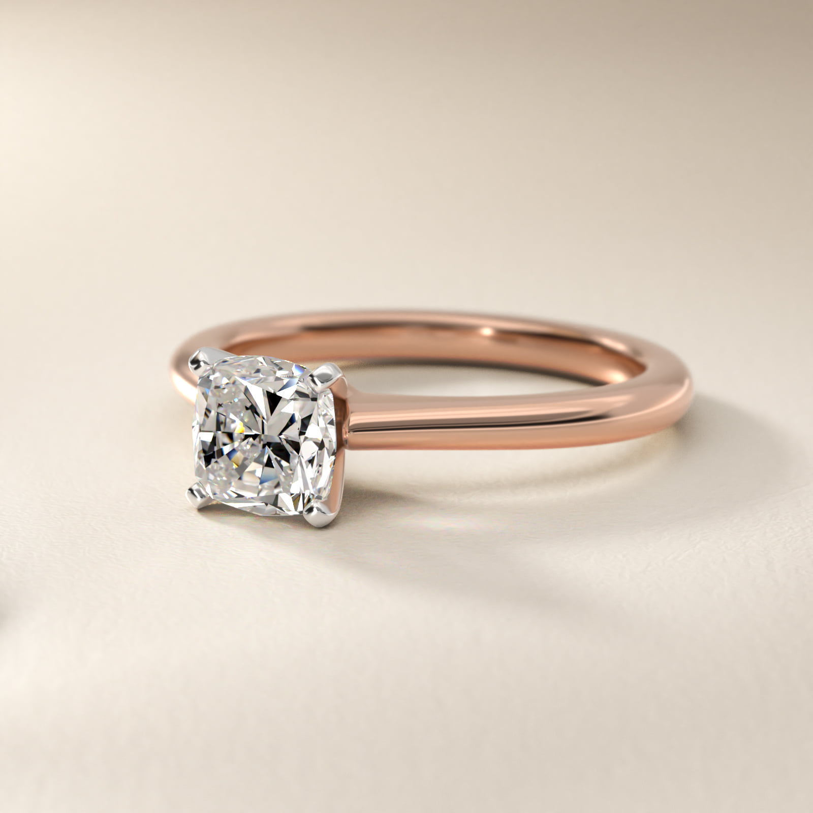 Petite Solitaire Engagement Ring in 14k Rose Gold