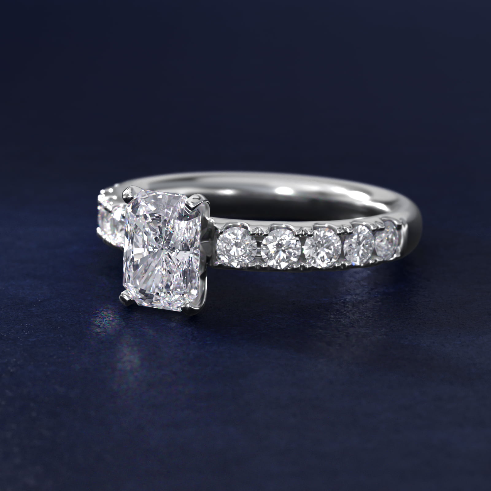 Riviera Pavé Diamond Engagement Ring in Platinum (5/8 ct. tw.)