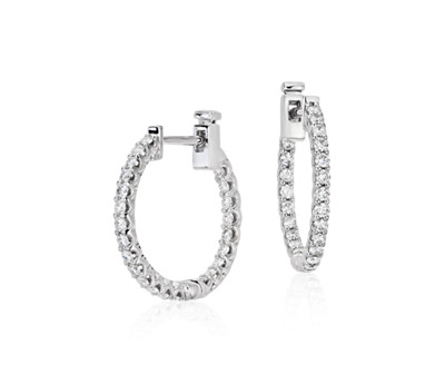 Classic Diamond Hoop Earrings