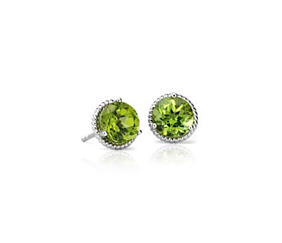 Peridot Rope Stud Earrings