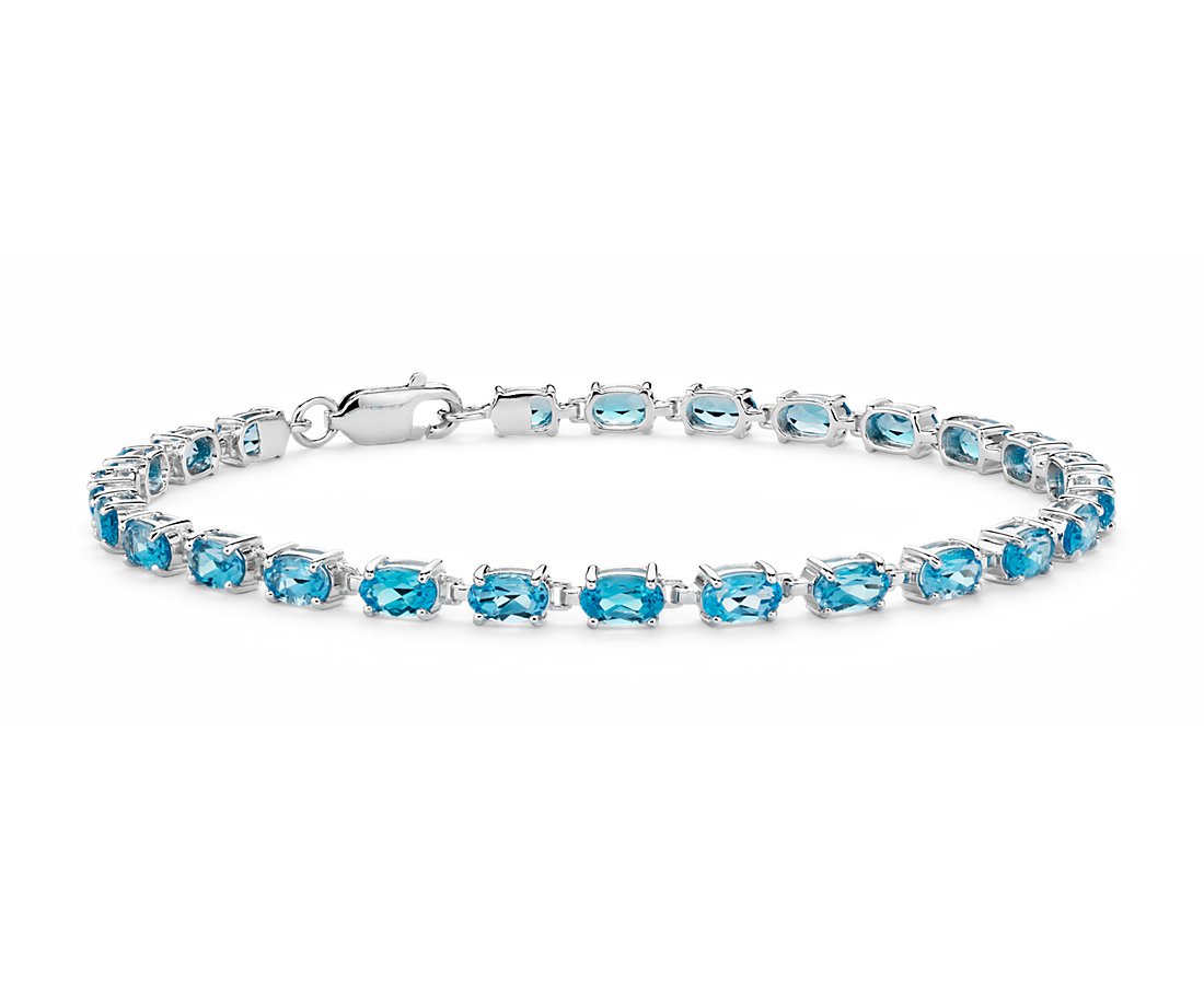 Petite Swiss Blue Topaz Oval Bracelet