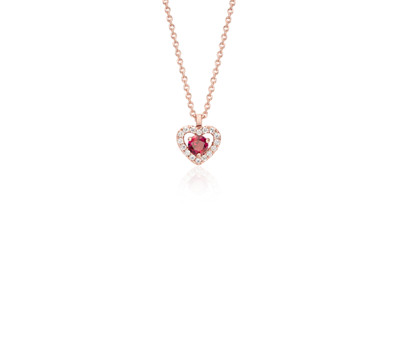Ruby and diamond necklace in yellow gold