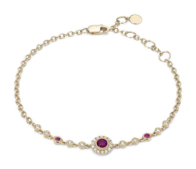 Ruby and yellow gold bracelet