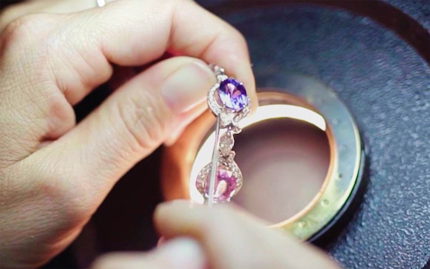 Close up of jewelry repair