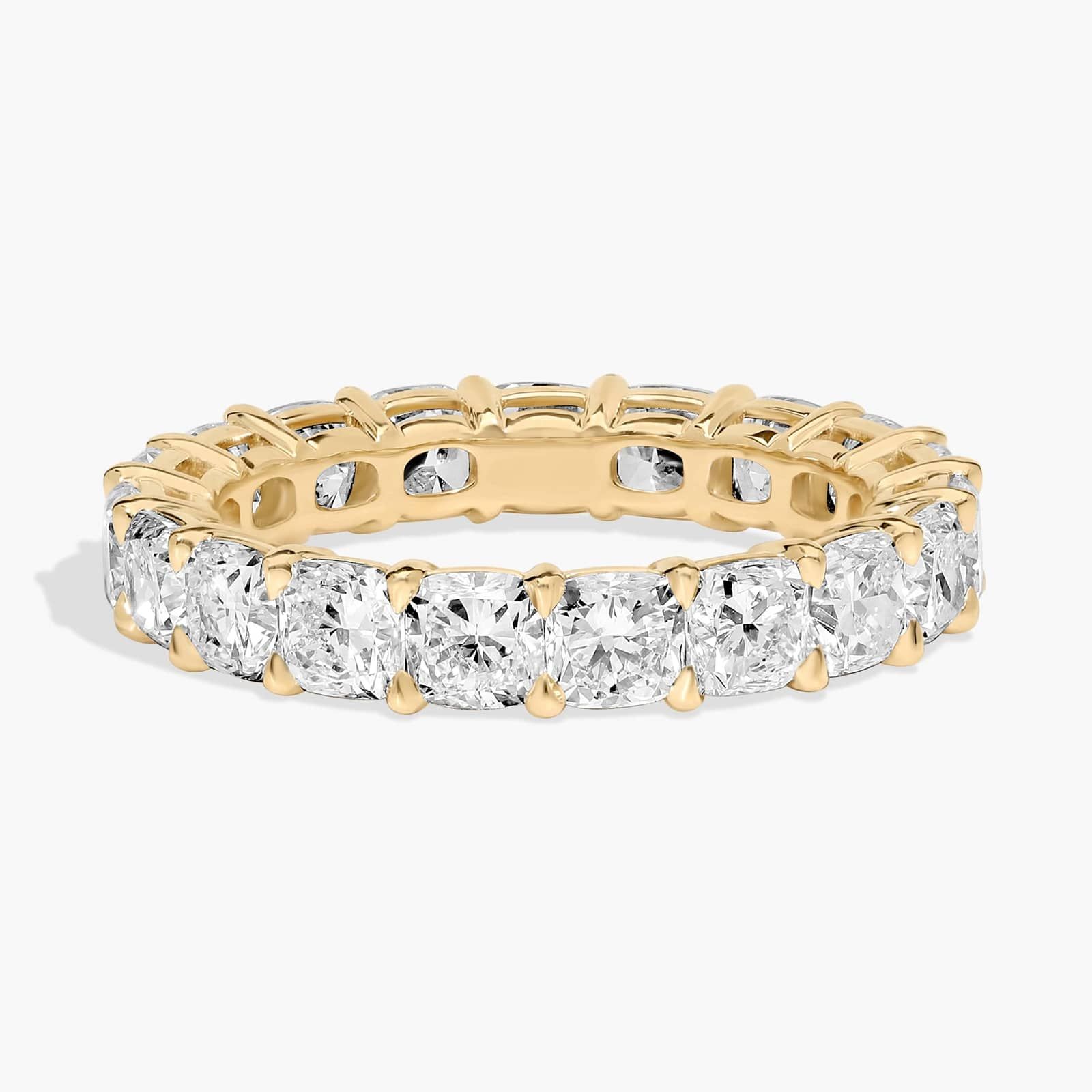 Cushion Cut Eternity Ring In 14K Yellow Gold