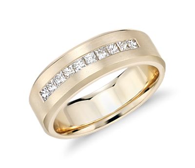 Princess-Cut Diamond 14k Yellow Gold Wedding Ring
