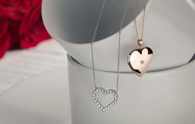 Two heart necklaces
