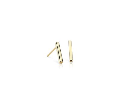14k Gold Bar Stud Earrings