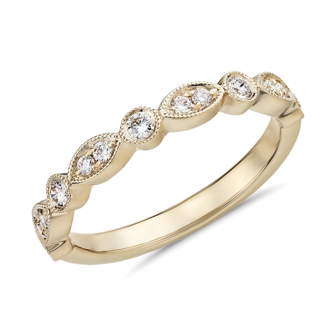 Milgrain Marquise Diamond and Dot Ring