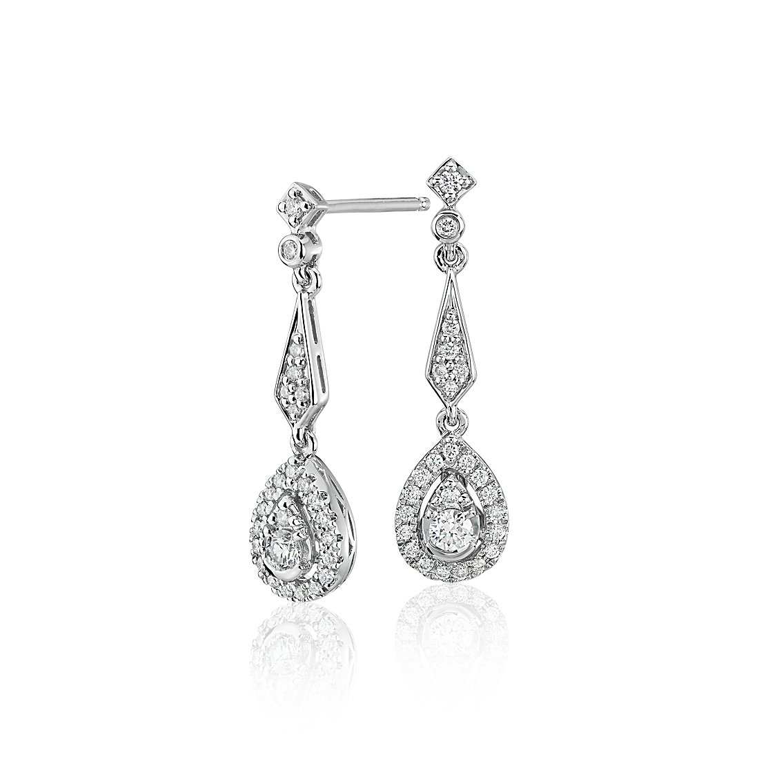 Diamond Vintage-Inspired Teardrop Earrings