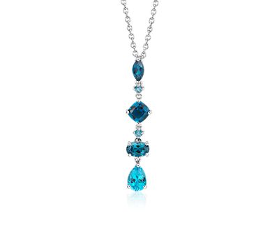 Ombre Blue Topaz Pendant in Sterling Silver