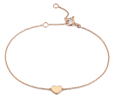 Petite Heart Bracelet in 14k Rose Gold