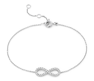 Mini Diamond Pavé Infinity Bracelet in 14k White Gold