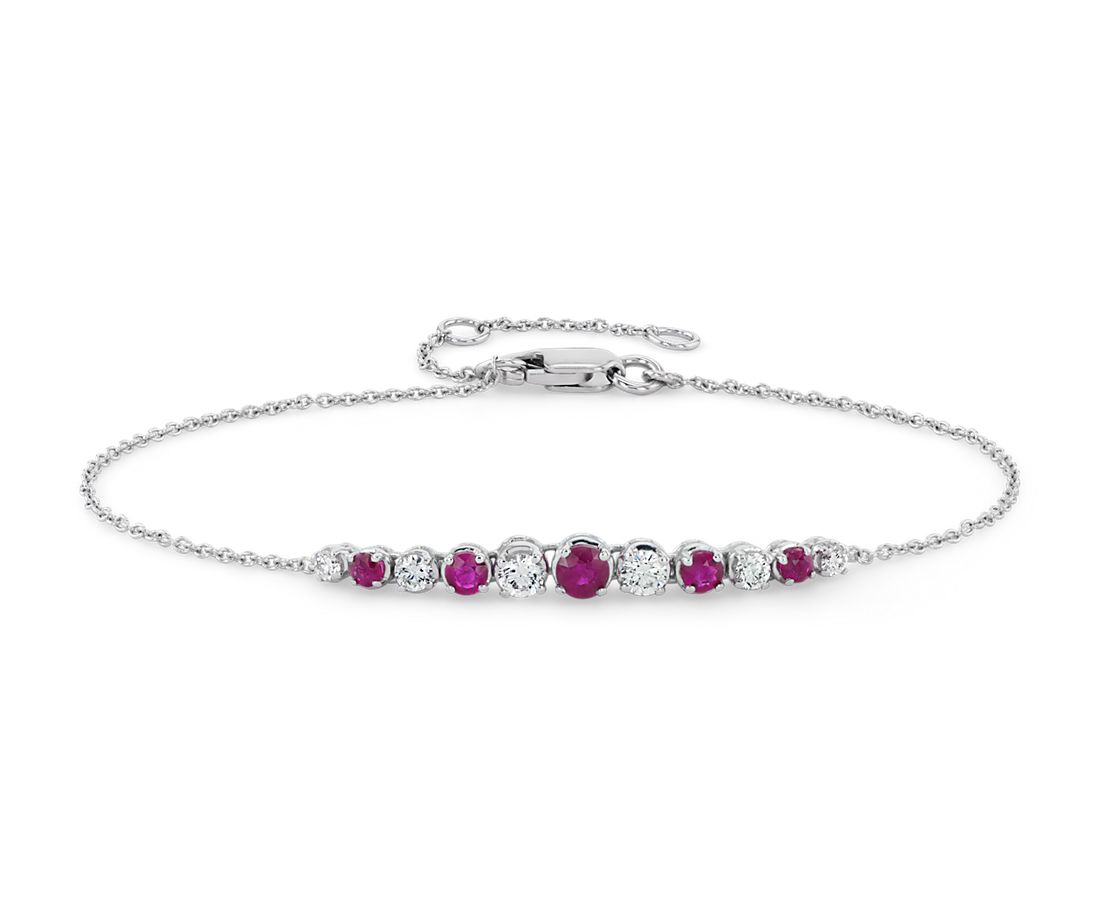 Ruby and Diamond Graduated Curve Bracelet