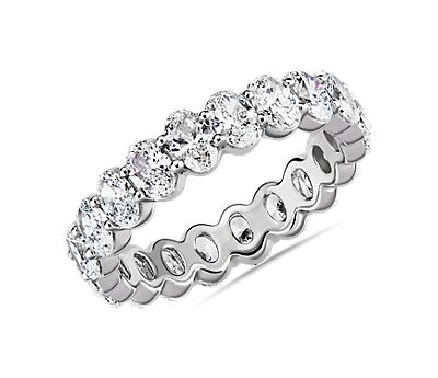 Oval Cut Diamond Eternity Ring in Platinum (4.0 ct. tw.)
