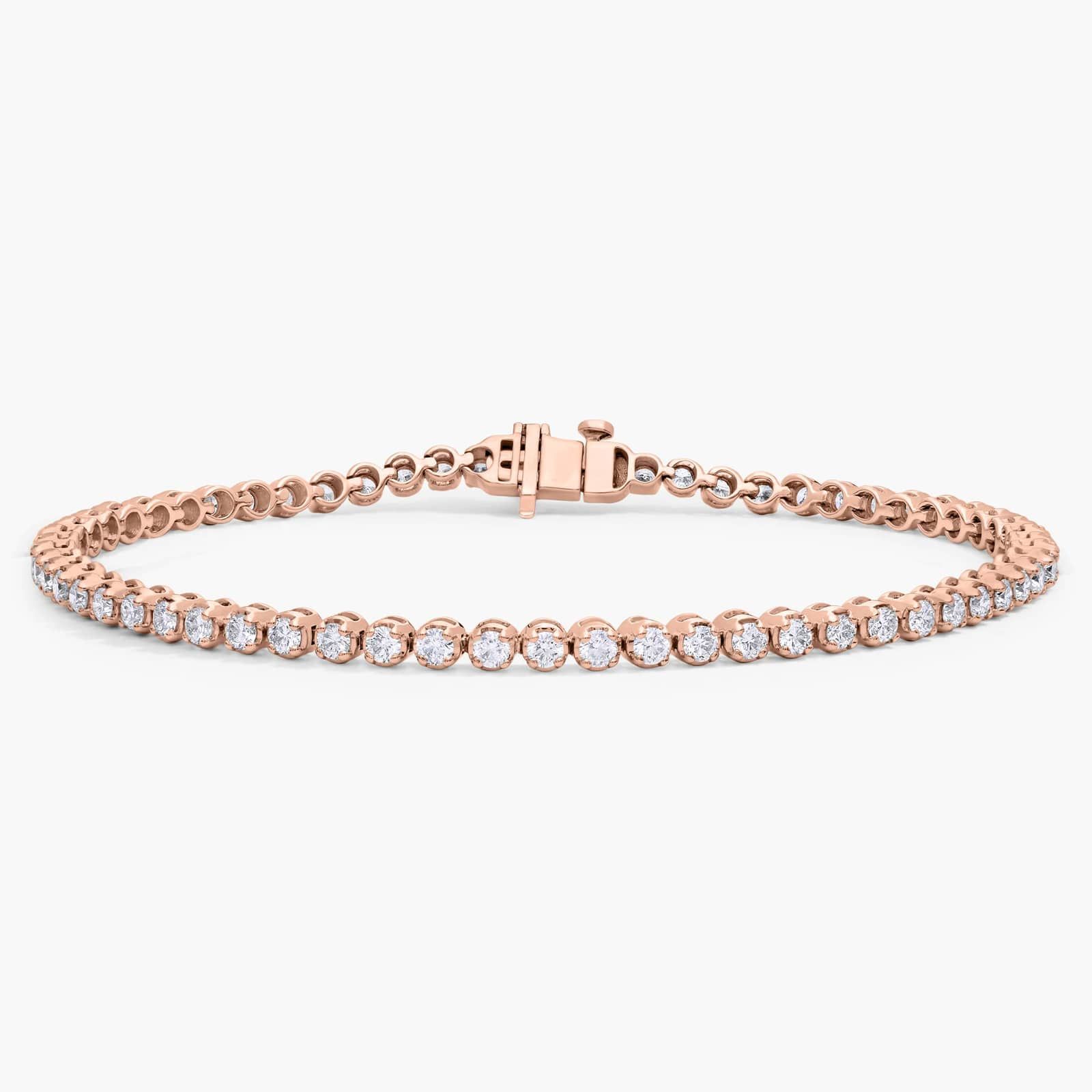 7 " Four Prong Diamond Tennis Bracelet In 14K Rose Gold (2 Ct. tw. - H-I / SI1-SI2)