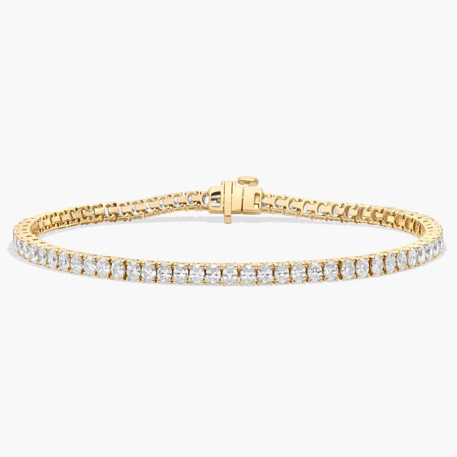 7 " Oval Cut Diamond Tennis Bracelet In 14K Yellow Gold (5 Ct. tw. - H-I / SI1-SI2)