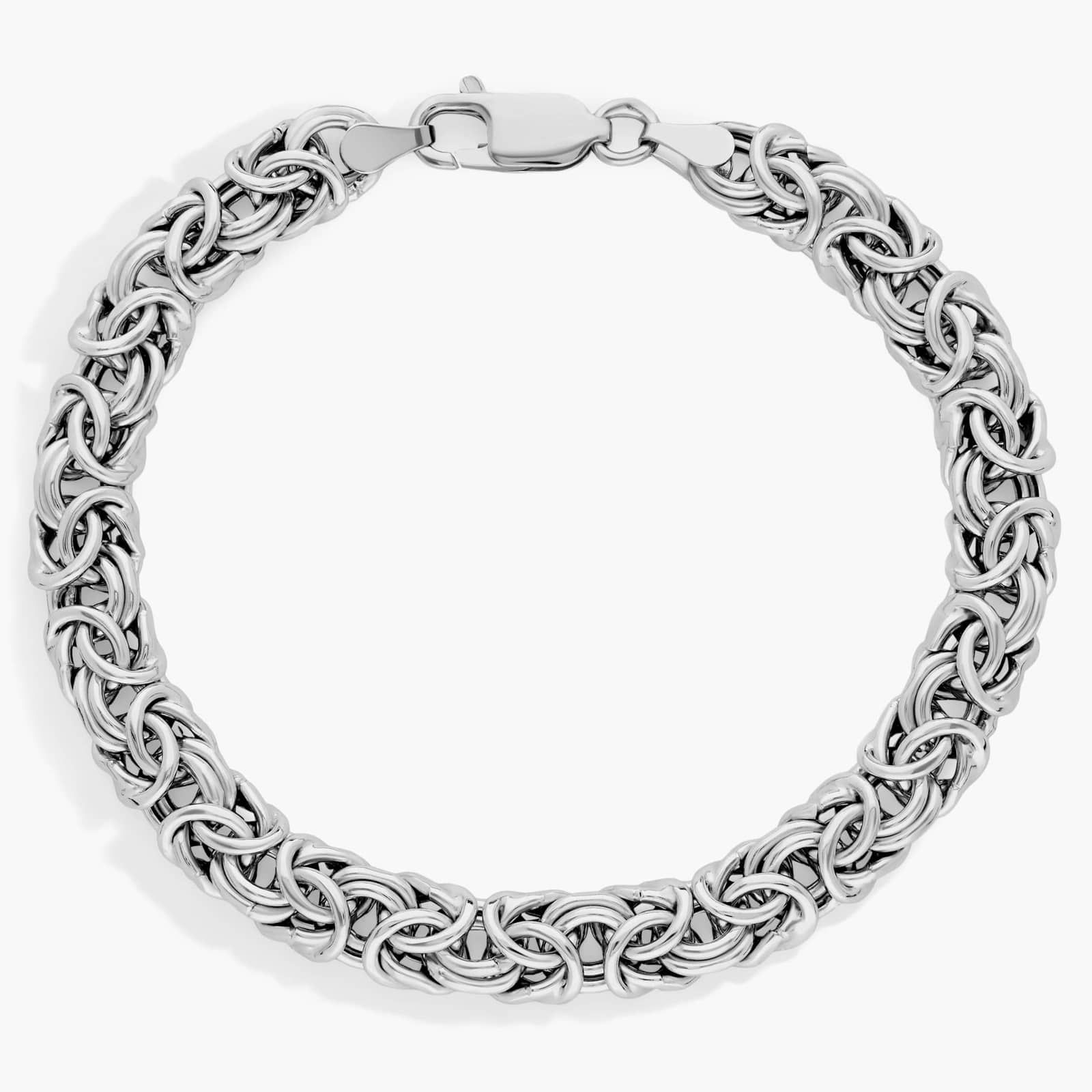 7.5" Byzantine Bracelet in Italian Sterling Silver (7.5 mm)