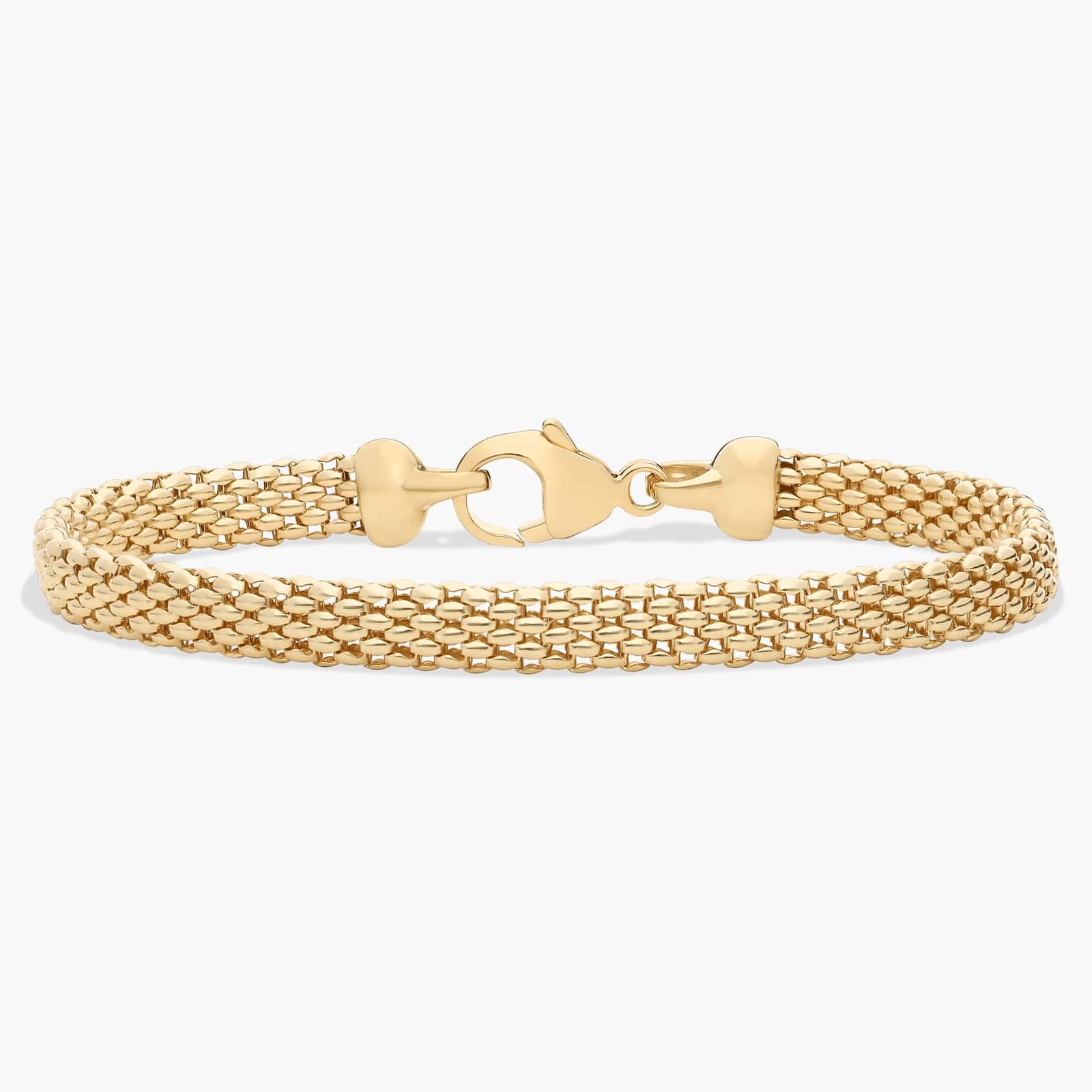 7.5" Popcorn Chain Bracelet in 14k Yellow Gold (6.2 mm)