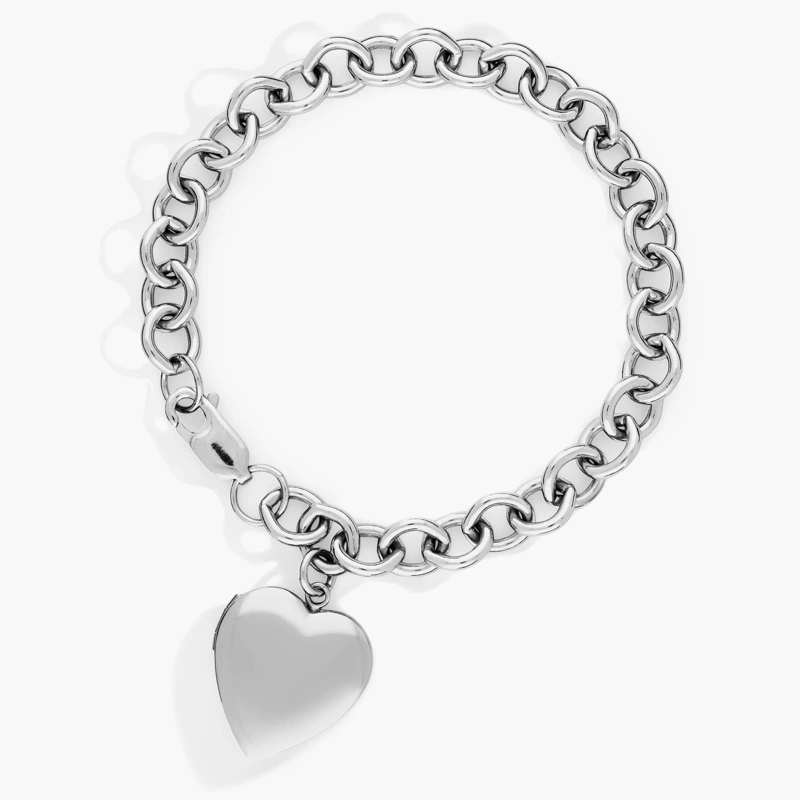 7.5" Sweetheart Locket Bracelet in Sterling Silver