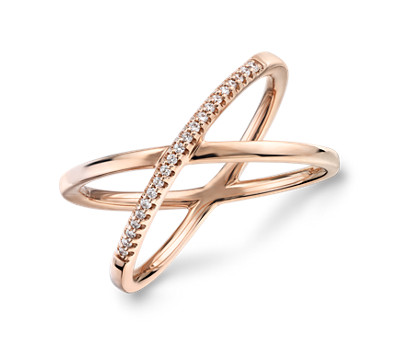 Diamond Crossover Ring