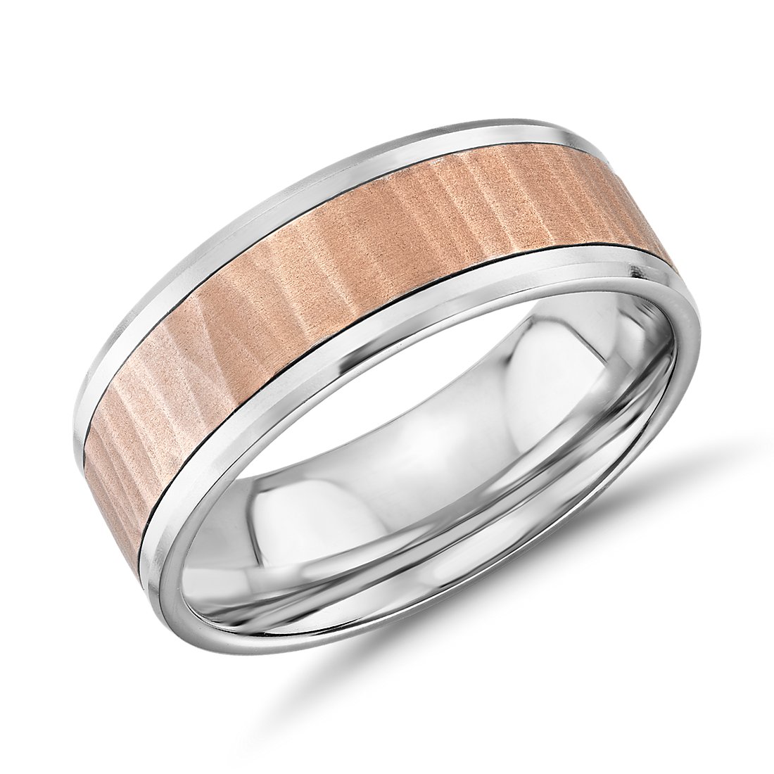 Hammered Inlay Wedding Band