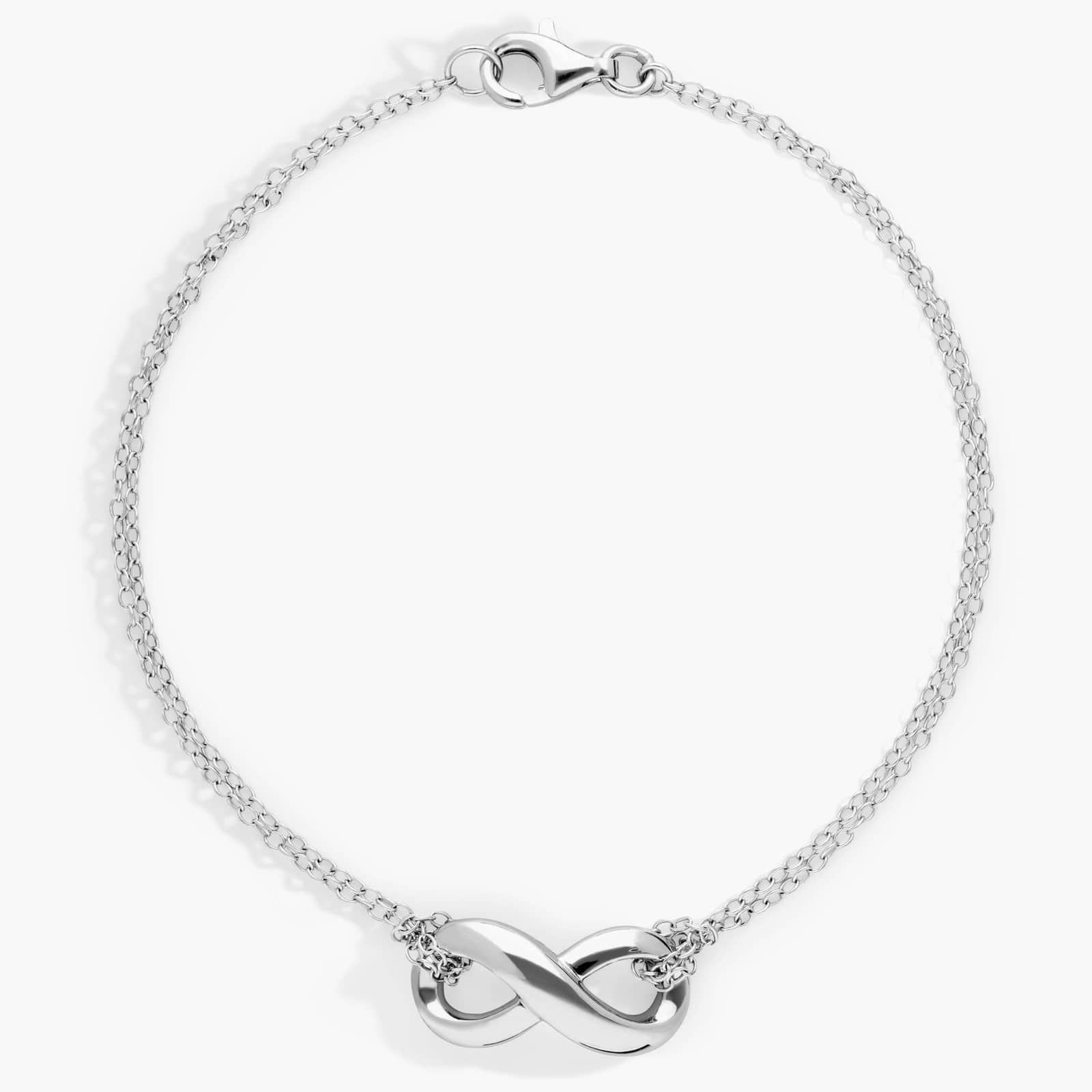 7" Infinity Chain Bracelet in Sterling Silver