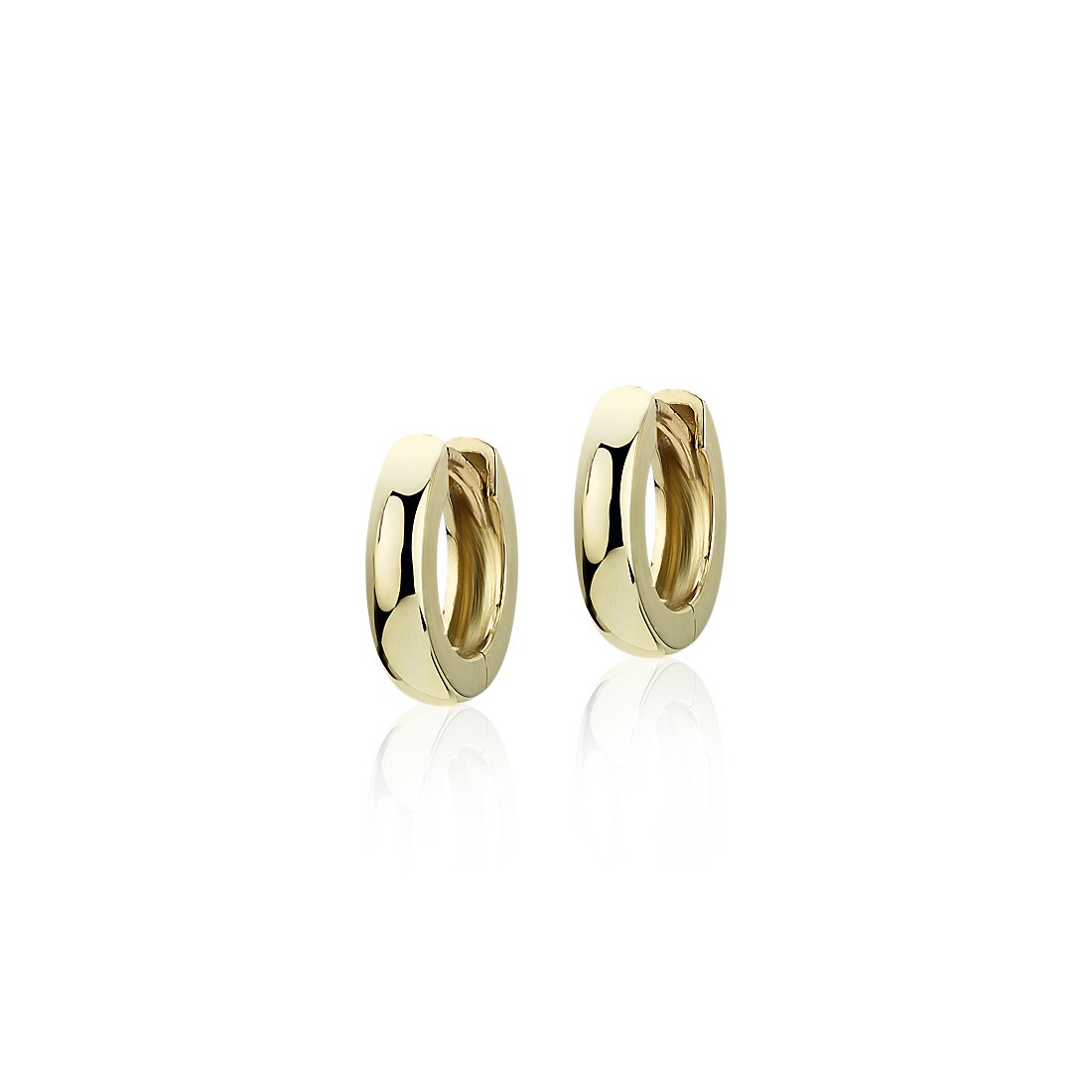 Ultra mini huggie hoop earrings in 14k yellow gold