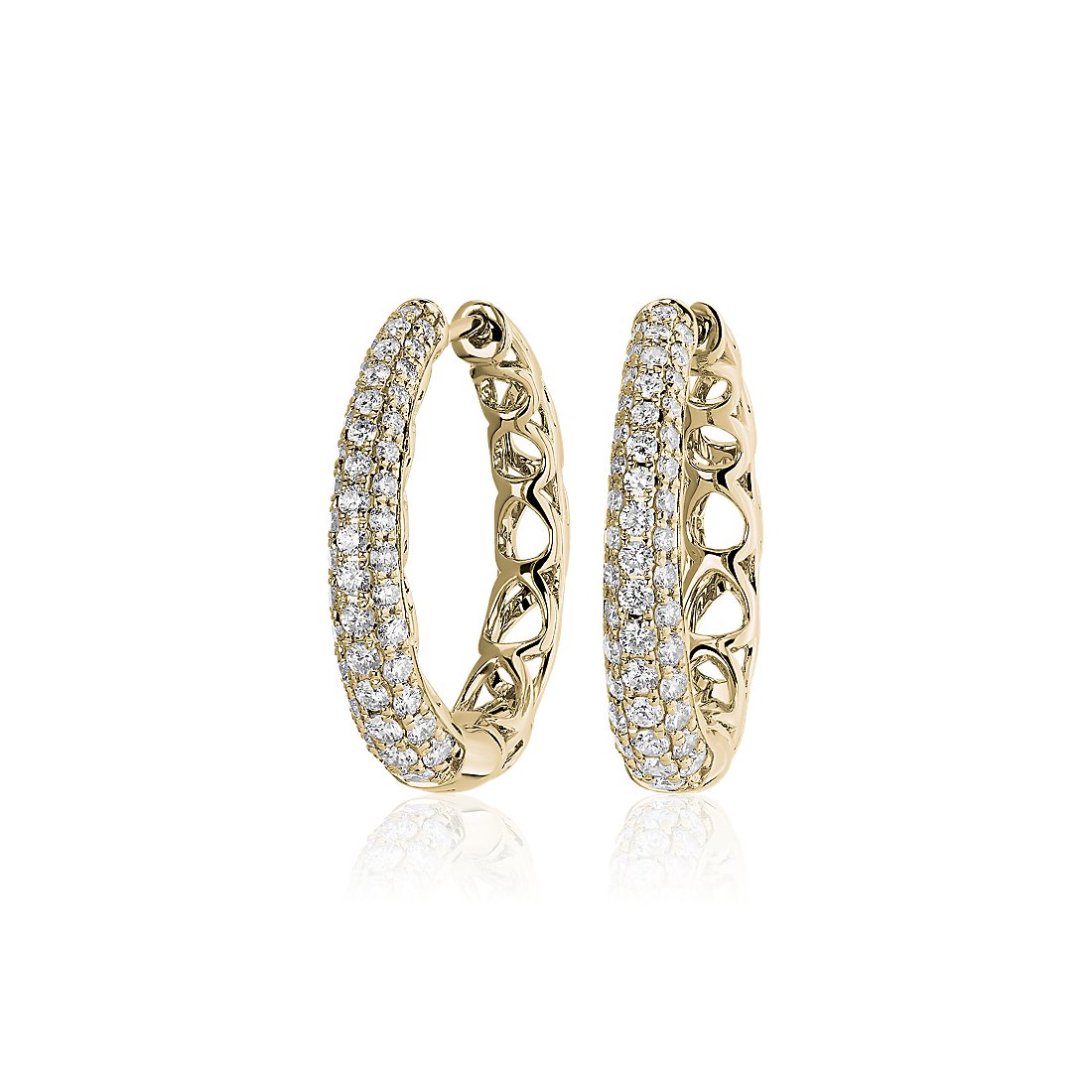 Diamond Rollover Hoop Earrings
