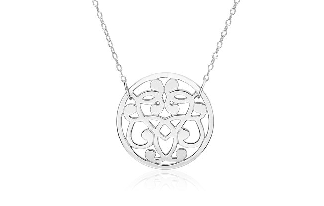 18 Geometric Floral Pendant in Sterling Silver