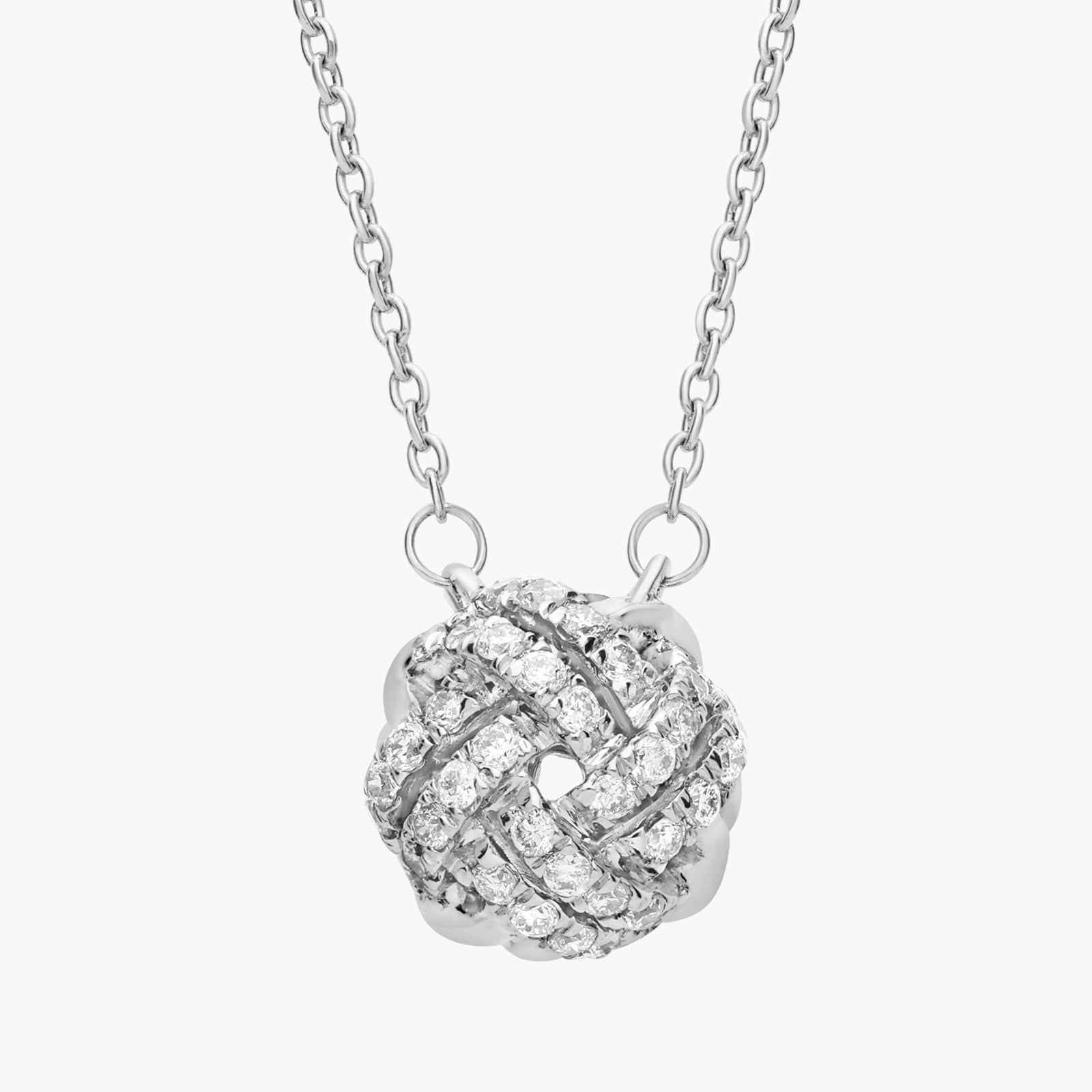 Love Knot Diamond Necklace in 14k White Gold (1/4 ct. tw.)