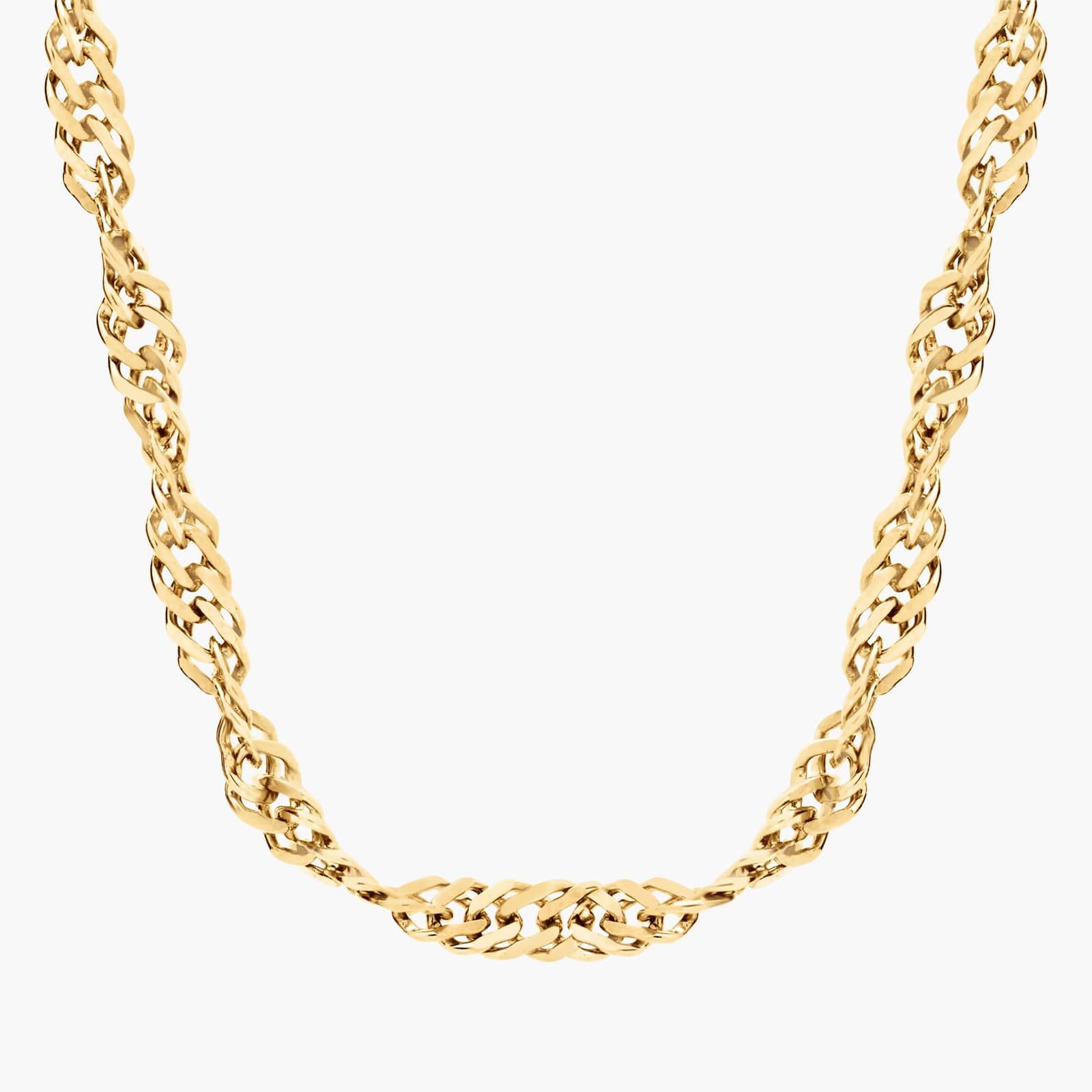 24" Singapore Chain in 14k Yellow Gold (1.7 mm)