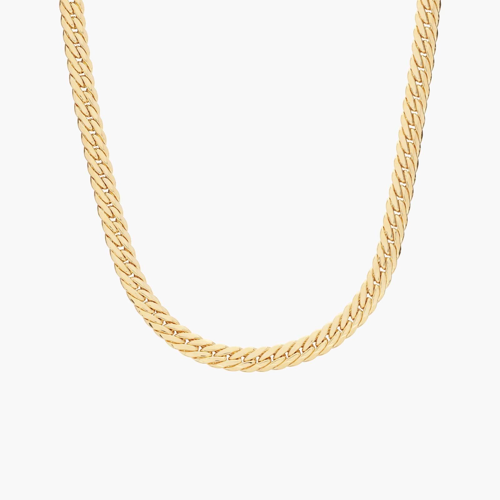 18" Wide Herringbone Necklace in 14k Italian Yellow Gold (7 mm)