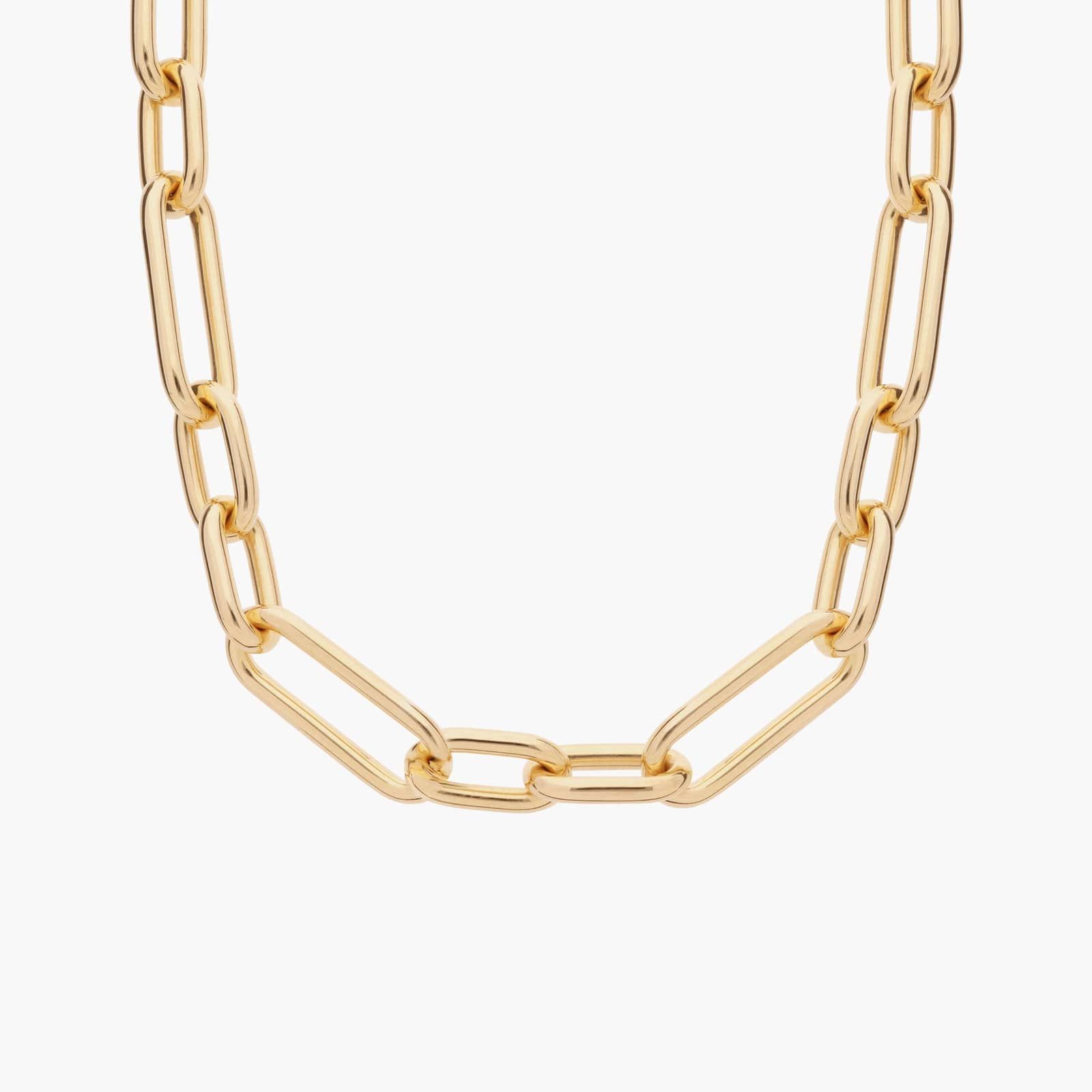 18" Mixed Oval Links Necklace in 14k Italian Yellow Gold (9.8mm)