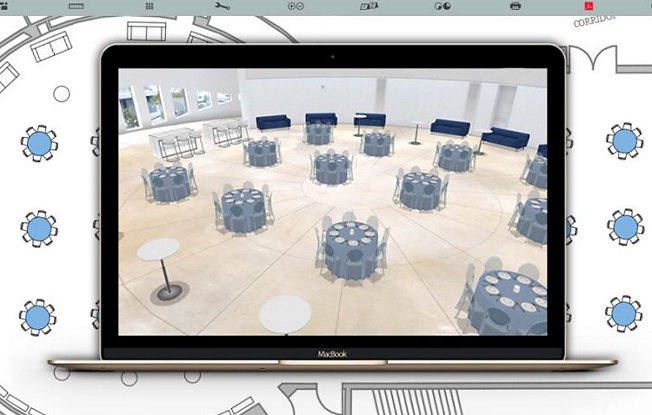 A digital layout of a seating plan