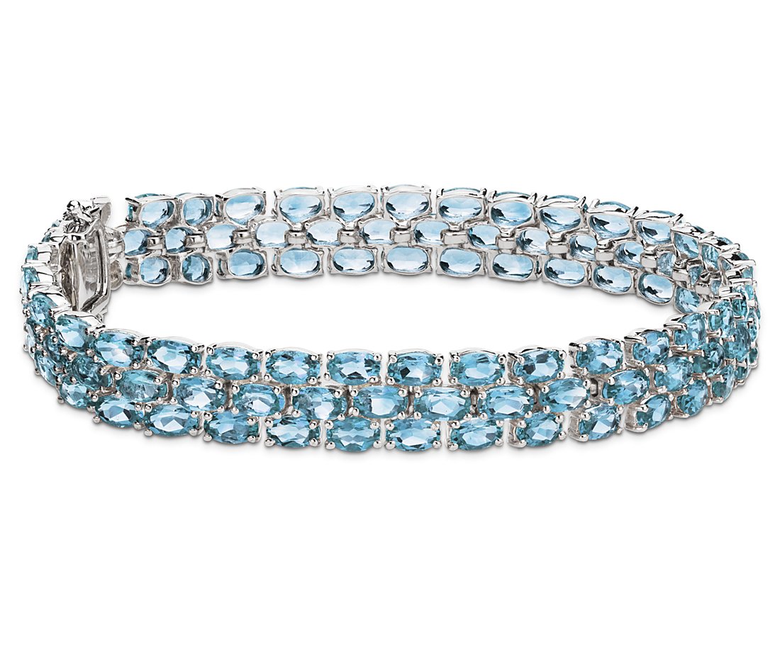 Trio Oval Blue Topaz Bracelet
