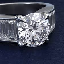 Baguette Channel Diamond Engagement Ring in 14k White Gold