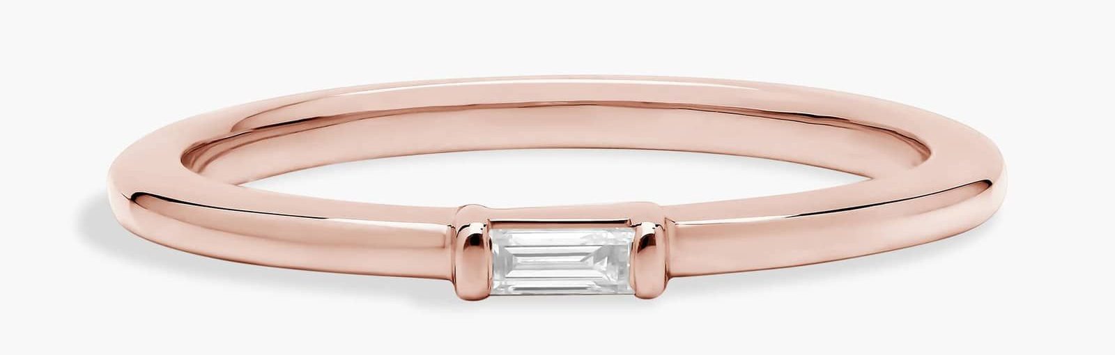 Baguette Diamond Fashion Ring in Rose Gold